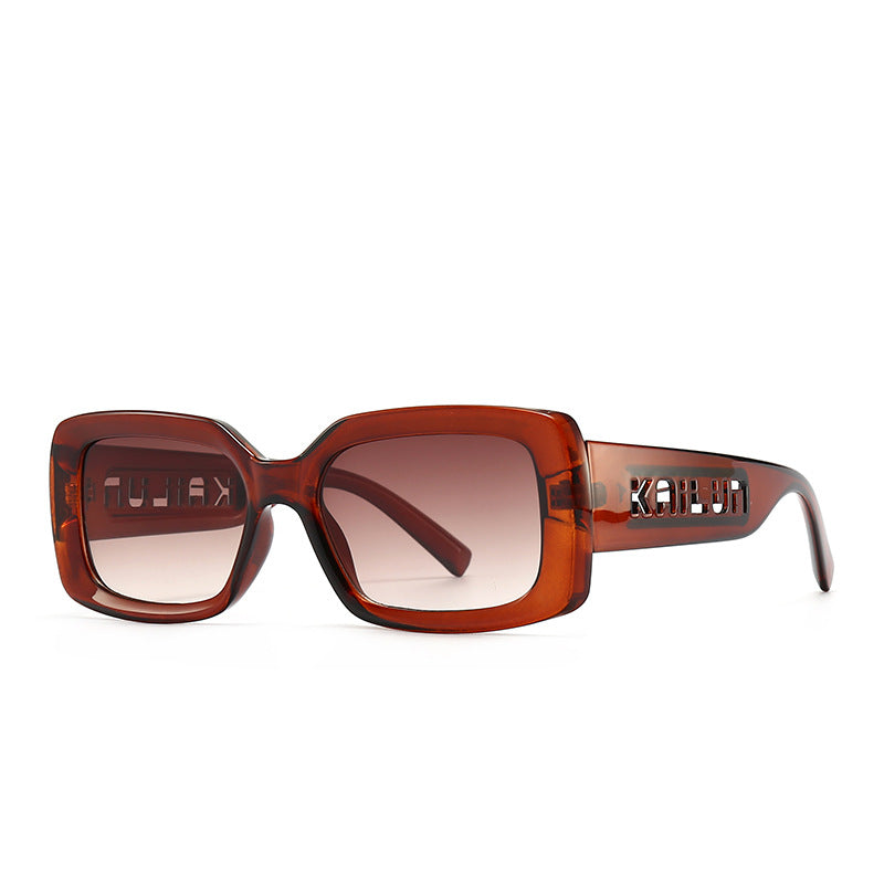 1208 Chicheng Square Frame Women'S Fashion Glasses - Stylish Metal Frame, Glass Lens, UV400 Protection, Polarized, Ideal for Model Shows