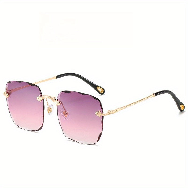 Stylish Frameless Square Glasses with a Gradient Color Change, Perfect for Both Men And Women