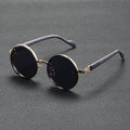 Chic And Adaptable Round-Frame Glasses with a Wood-Grain Metal End - Polycarbonate Lenses, Featuring a Minimalist Retro Style - Ideal for Everyday Wear, Urban Fashion, And Gifting - Comes with a Protective Case, Perfect for Gatherings, School