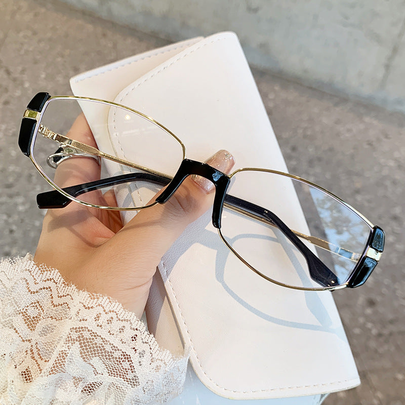 Women's Polarized Retro -Eye Fashion Glasses - Narrow Frame Round\u002Foval face Glasses, Brown\u002FBlack Tortoiseshell-like for Square & Round Faces, Small Eyewear for Sensitive Eyes (No Included)