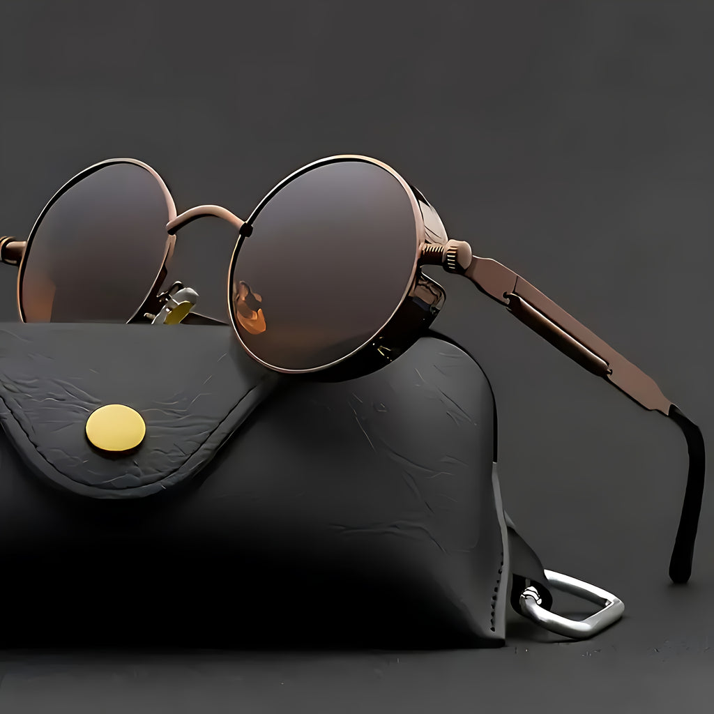 Stylish  Round Metal Frame Fashion Glasses with Spring Leg Design - Unisex Fashion Accessory for Men & Women, Perfect Gift for Casual Attire