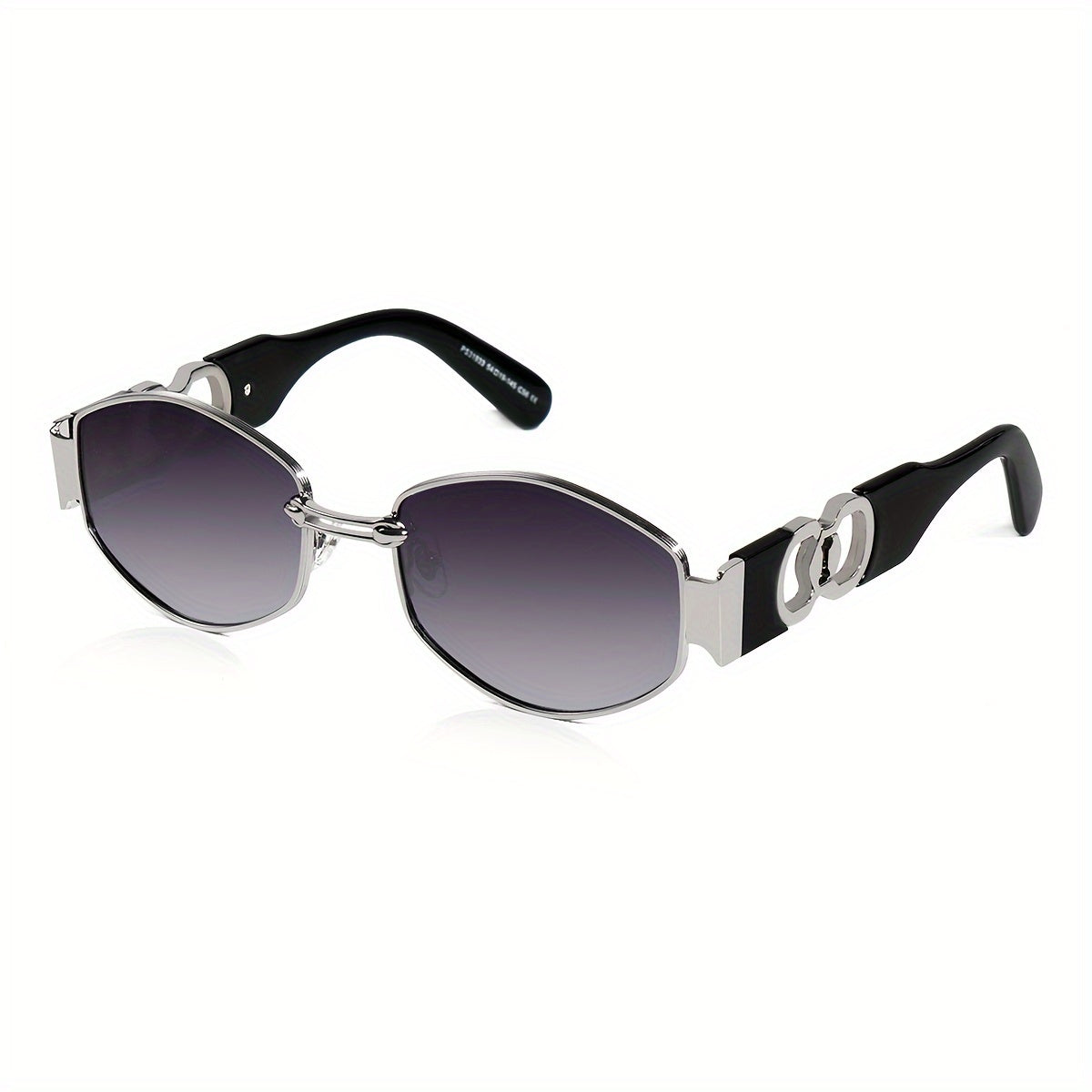 Vintage Oval Narrow Frame Sunglasses for Women and Men, Hexagonal Golden Metal Sunglasses with UV Protection