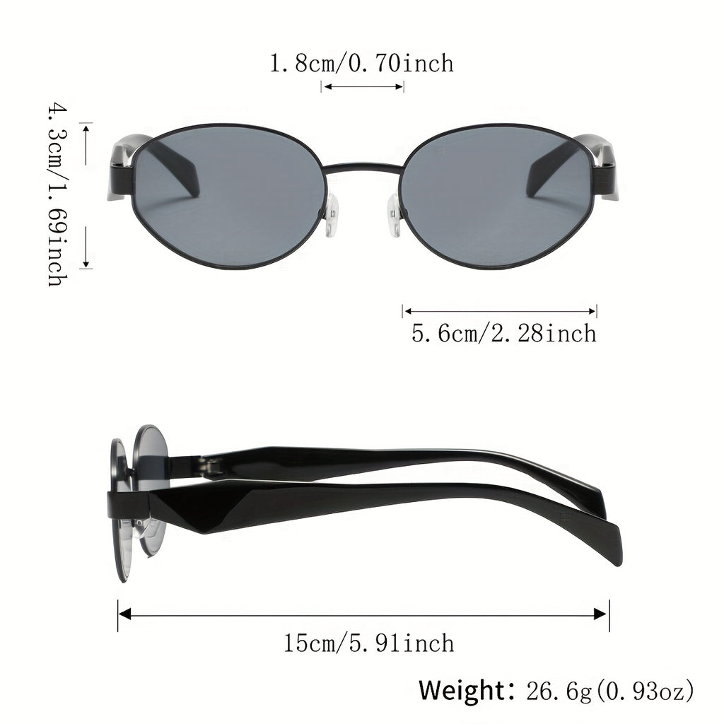 1 Pair of Men'S Metal Oval, Small, Exquisite, High-End, Temperament, Versatile, Literary Style, Lightweight, Trendy, Casual, Personalized, Fashionable Glasses