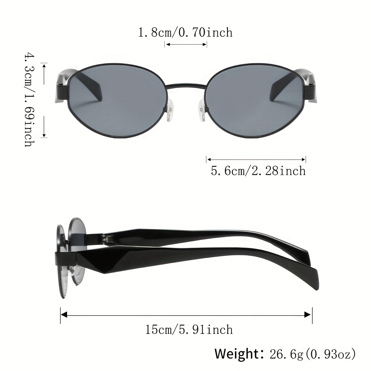 1 Pair of Men'S Metal Oval, Small, Exquisite, High-End, Temperament, Versatile, Literary Style, Lightweight, Trendy, Casual, Personalized, Fashionable Glasses
